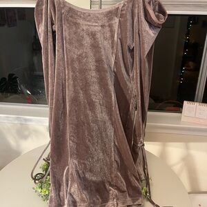 Velvet Dusty Rose Mini Dress